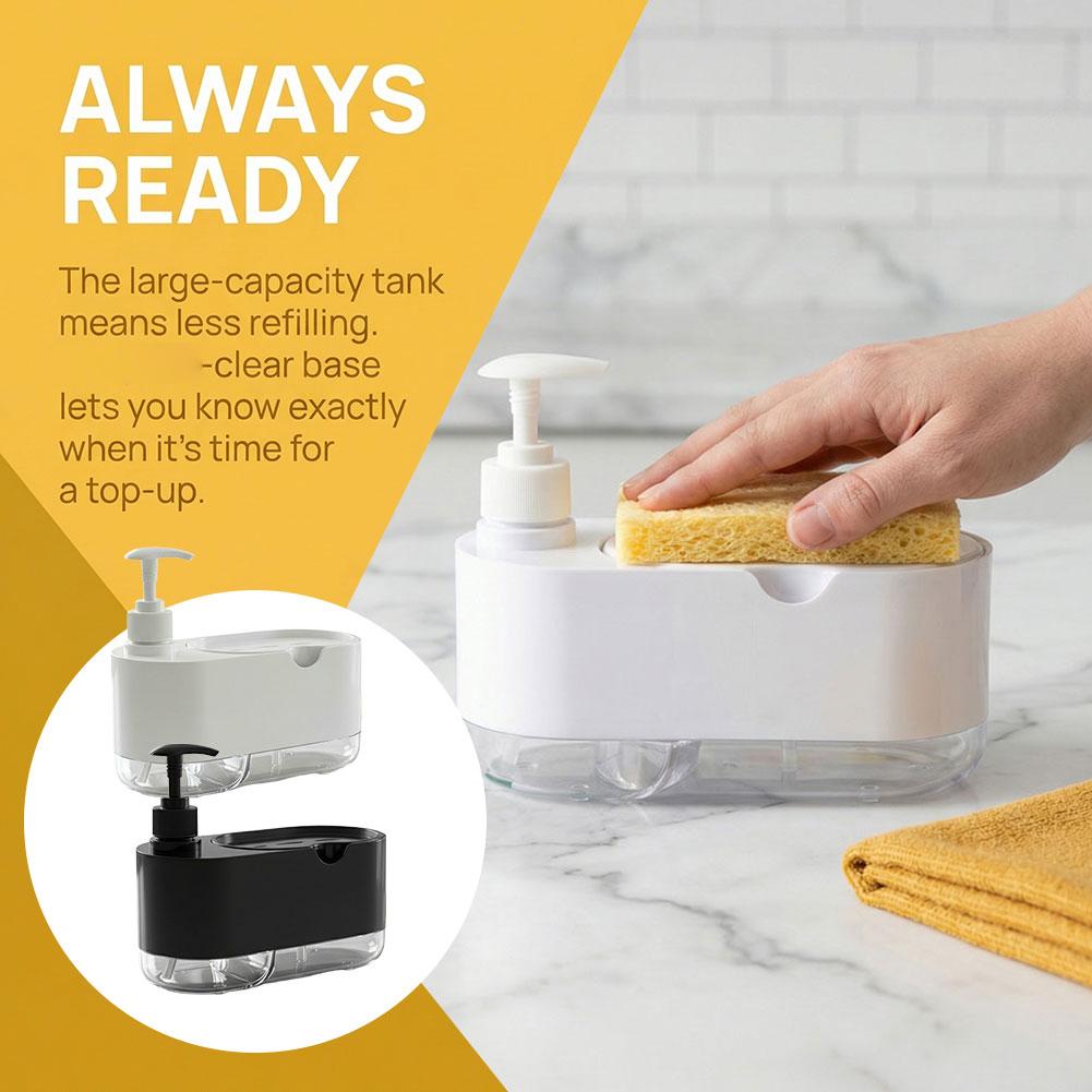 Kitchen Gadgets Dispenser Brush Holder - Dish Soap Dispenser Automatic Double Liquid