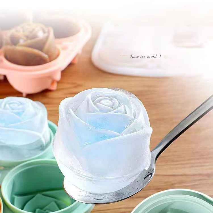 Kitchen Gadgets And Accessories - 3D Rose Ice Molds 4 Holes