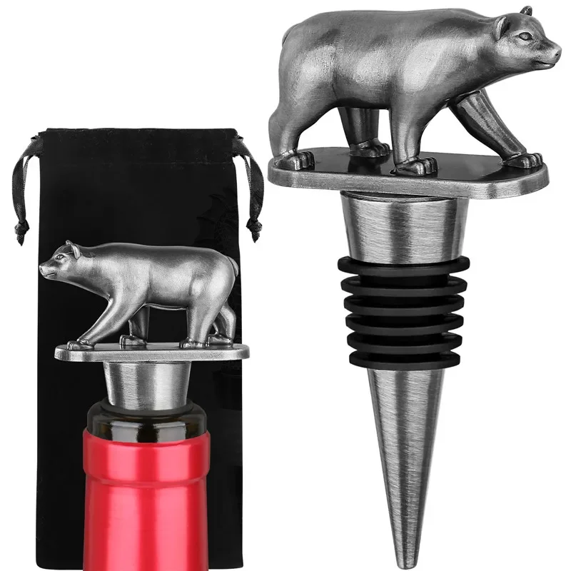 Kitchen Gadgets Club - Portable Metal Bear Shape Wine Stopper