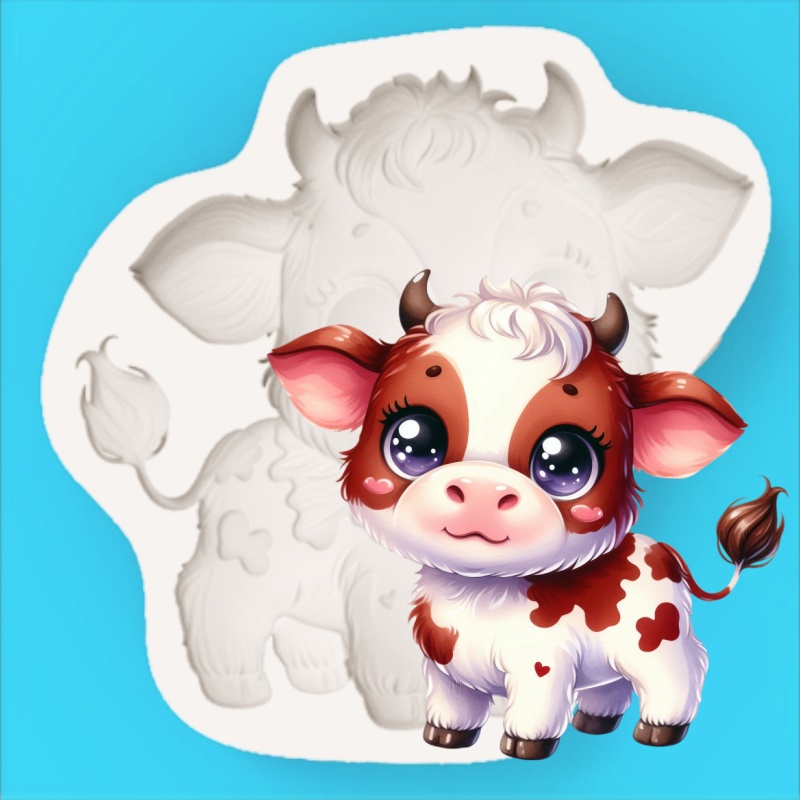 Cute Cow-Shaped Mold Cartoon C - огляд і ціна Silicone Mold Baking