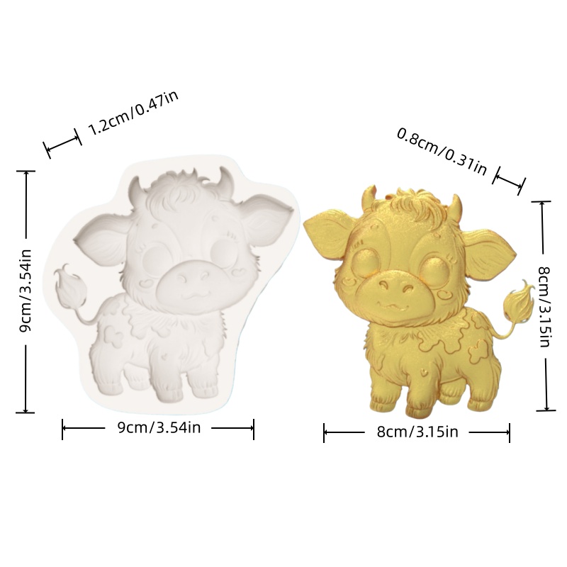 Cute Cow-Shaped Mold Cartoon C - огляд і ціна Silicone Mold Baking
