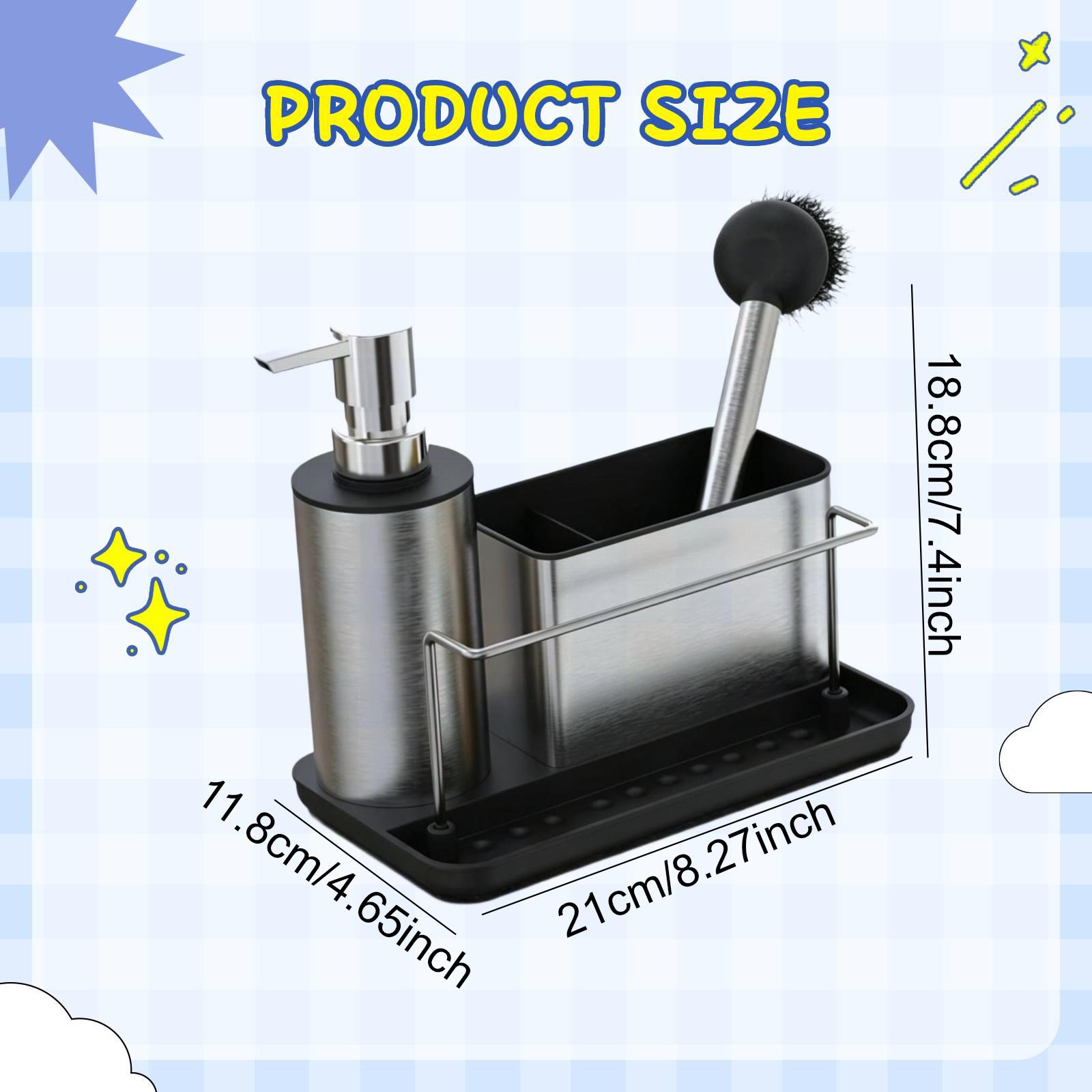 Kitchen Soap Dispenser Set Bru - огляд і ціна Kitchen Gadgets Dispenser Brush Holder